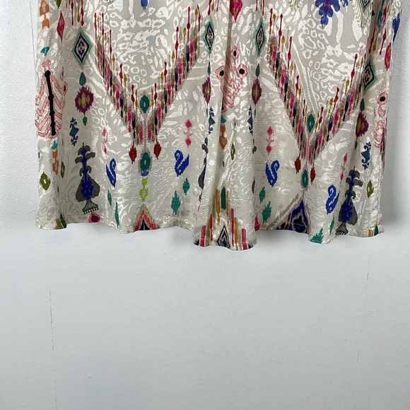 Vilagallo Sleeveless Deep V Neck Womens L Pullover Metallic Multicolor Tunic Top - Picture 2 of 8